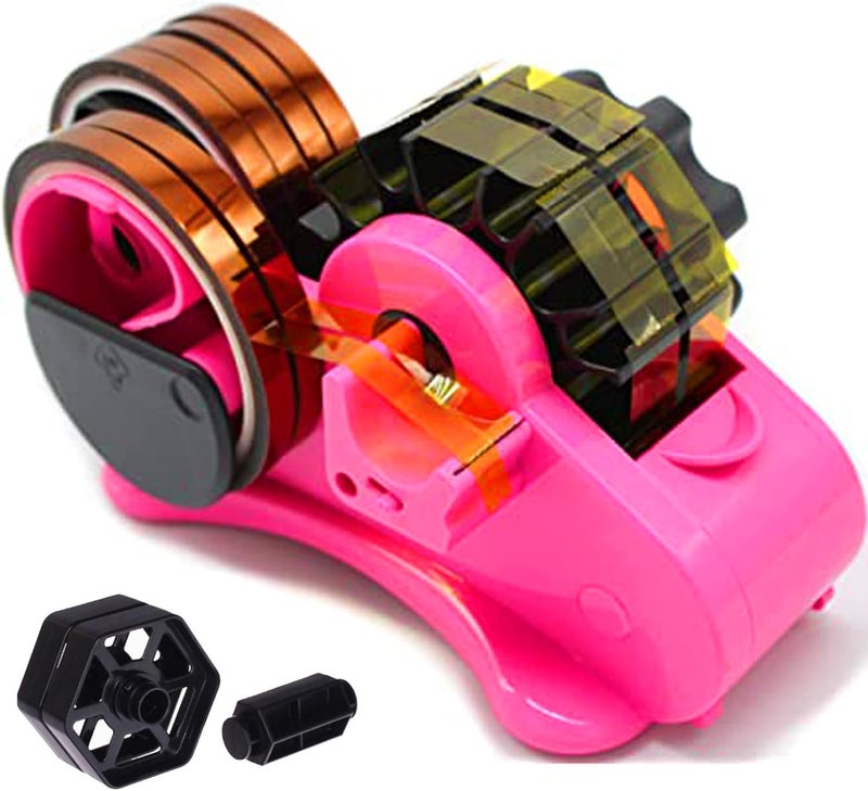SHDSL Heat Tape Dispenser Sublimation - Multiple Roll Cut Heat Tape Dispenser 1" and 3" Core Double Reel Cores Sublimation for Heat Transfer Tape, Semi-Automatic Tape Dispenser with Compartment Slots - Image 1